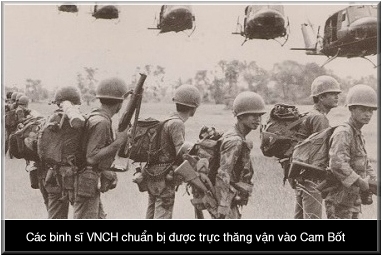 ARVN soldiers conducting a military operation to destroy secret North Vietnamese Communist bases in Cambodia, 1970.