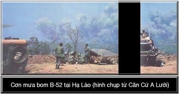 B-52 hitting Communist positions in Southern Laos, 1971.